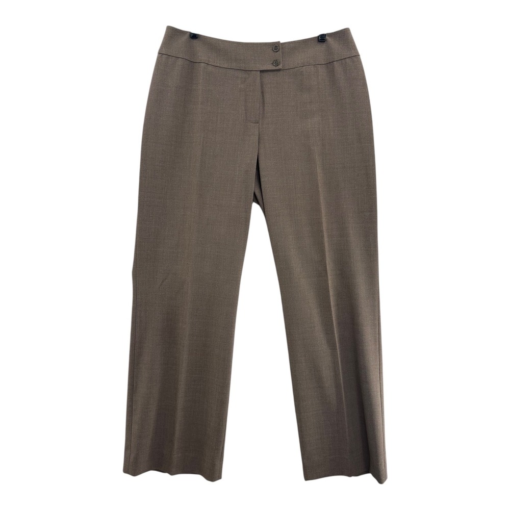 ST. JOHN SPORT Women's Size 14 Taupe Poly Straight Leg Dress Pants